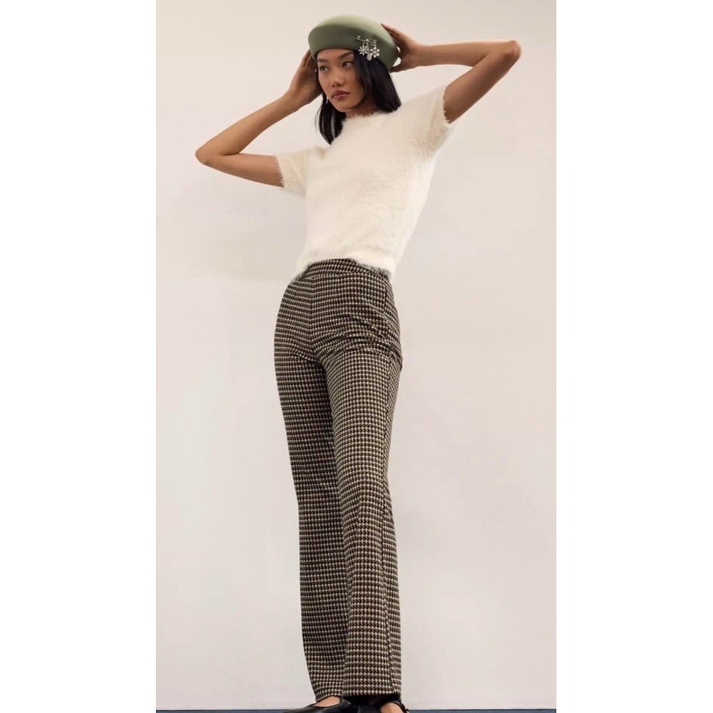 Sanctuary‎ Houndstooth Filmore Flare Dress Pants Bootcut Stretch Trousers Sz S